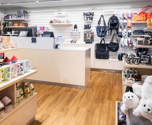 Mumin och Marimekko produkter till salu på kryssning